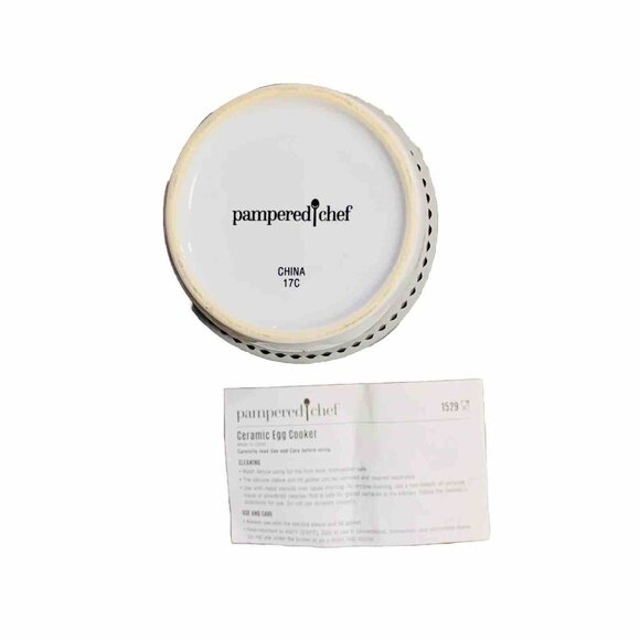 Pampered Chef Ceramic Egg Cooker 1529 Microwave Healthy Breakfast Kitchen Tool - Picture 10 of 14